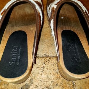 Clogs with cow print